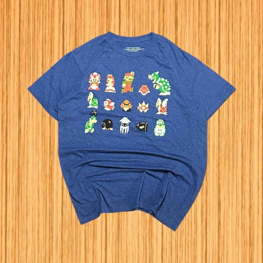 Nintendo Super Mario Pixel Characters Graphic T-Shirt